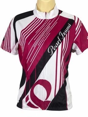 Pearl Izumi Elite Cycling Jersey Pink White Full Zip Women’s Medium